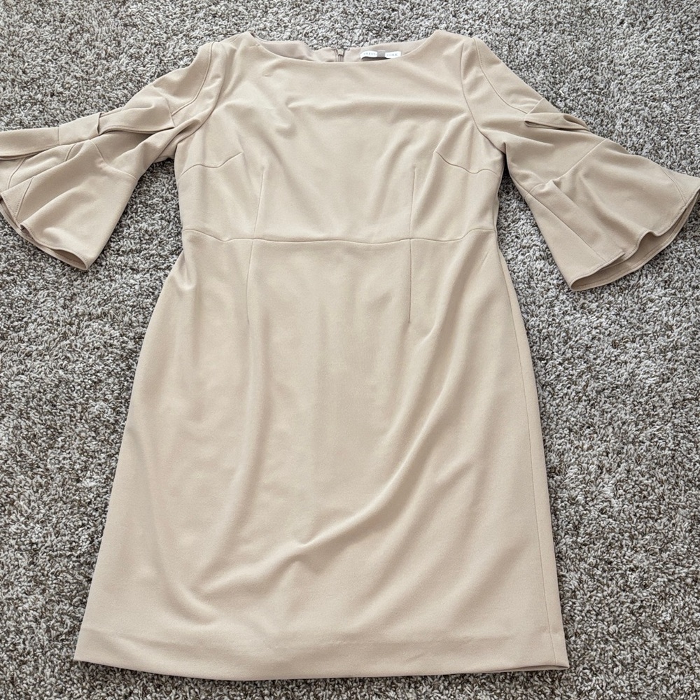 Calvin Klein Cream Bell-Sleeve Sheath Dress